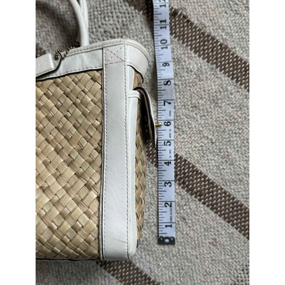 Coach 4419 Woven Straw Suede Handbag Tote Vintage Y2K Beach Bag Resort - Picture 16 of 16